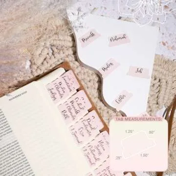 Idyllic Grace - Be The Light - Bible Tabs - Rose Gold Foil Lettering - Bible Journaling - Christian - Catholic - Apocrypha - Beautiful - 90 Tabs - Indexing Tabs - Glossy Laminated - Durable