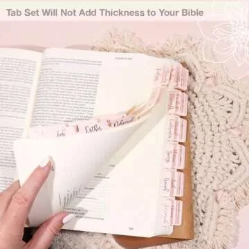 Idyllic Grace - Be The Light - Bible Tabs - Rose Gold Foil Lettering - Bible Journaling - Christian - Catholic - Apocrypha - Beautiful - 90 Tabs - Indexing Tabs - Glossy Laminated - Durable