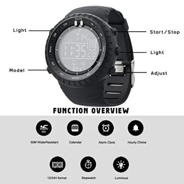 PALADA Men's Waterproof Digital Sports Watch for Active Lifestyles