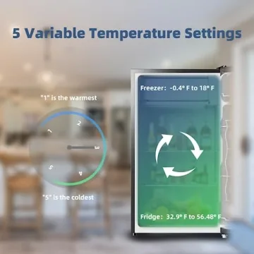 BANGSON Mini Fridge with Freezer - 3.2Cu.Ft Black