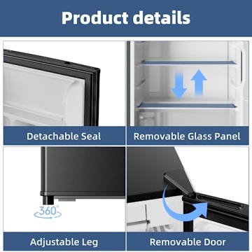 BANGSON Mini Fridge with Freezer - 3.2Cu.Ft Black