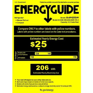 BANGSON Mini Fridge with Freezer - 3.2Cu.Ft Black