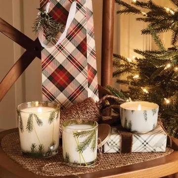 Thymes Frasier Fir Heritage Candle with Pine Needle Design