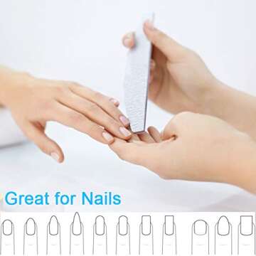 Teuki 12pcs Nail Files 100 120 Grit for Poly Nail Extension Gel and Acrylic Nails Emery Boards Doubled Sides Washable Nail File Manicure Tools