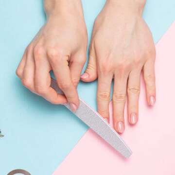 Teuki 12pcs Nail Files 100 120 Grit for Poly Nail Extension Gel and Acrylic Nails Emery Boards Doubled Sides Washable Nail File Manicure Tools