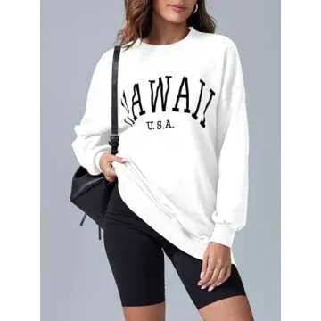 Women’s Oversized Sweatshirt HAWAII USA Crewneck - Stylish Comfort