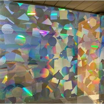 Rainbow Symphony – Rainbow Suncatcher Window Film, Diffraction Window Film, Stained Glass Window C...