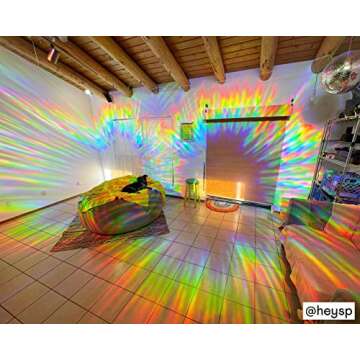 Rainbow Symphony – Rainbow Suncatcher Window Film, Diffraction Window Film, Stained Glass Window Cling, Holographic Prismatic Film, Confetti Pattern, 12" X 18", Made in USA