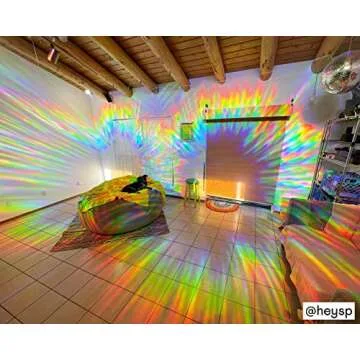Rainbow Symphony – Rainbow Suncatcher Window Film, Diffraction Window Film, Stained Glass Window Cling, Holographic Prismatic Film, Confetti Pattern, 12" X 18", Made in USA