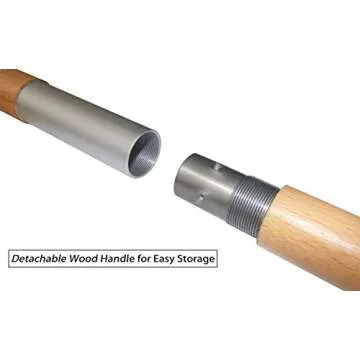 Komista Turning Pizza Peel with 35" Long Beech Handle, Round Aluminum 8 inch Pizza Paddle for Gas and Electric Pizza Ovens