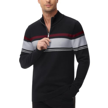 Stylish MAGCOMSEN Big and Tall 1/4 Zip Polo Sweater for Men