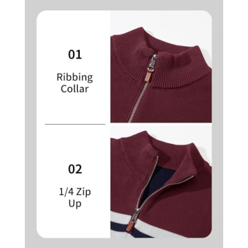 Stylish MAGCOMSEN Big and Tall 1/4 Zip Polo Sweater for Men