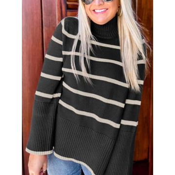ANRABESS Women's Cozy Turtleneck Sweater for Fall