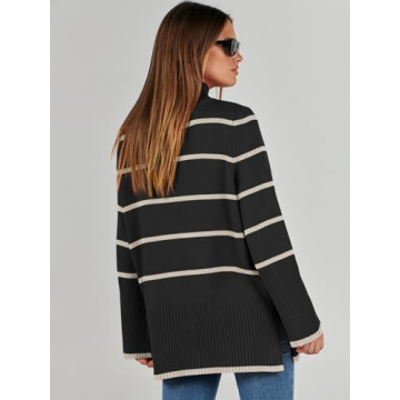 ANRABESS Women's Cozy Turtleneck Sweater for Fall