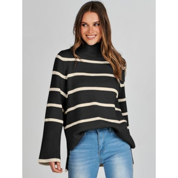 ANRABESS Women's Cozy Turtleneck Sweater for Fall