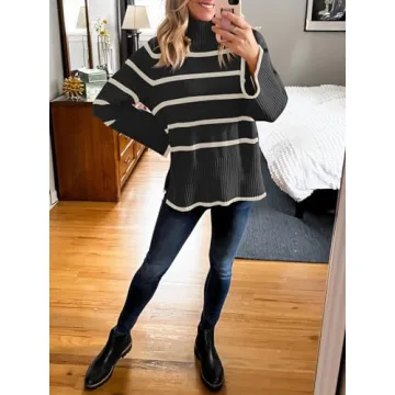 ANRABESS Women's Cozy Turtleneck Sweater for Fall