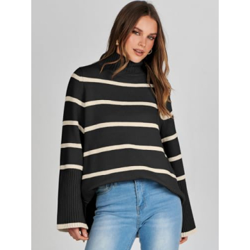 ANRABESS Women's Cozy Turtleneck Sweater for Fall