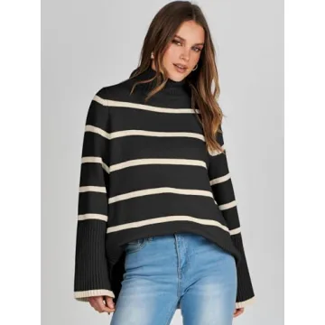 ANRABESS Women's Cozy Turtleneck Sweater for Fall