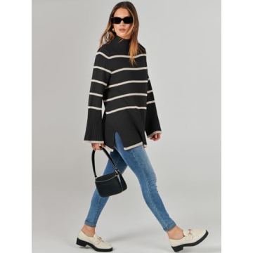 ANRABESS Women's Cozy Turtleneck Sweater for Fall
