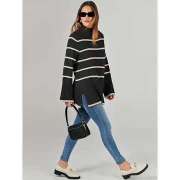 ANRABESS Women's Cozy Turtleneck Sweater for Fall