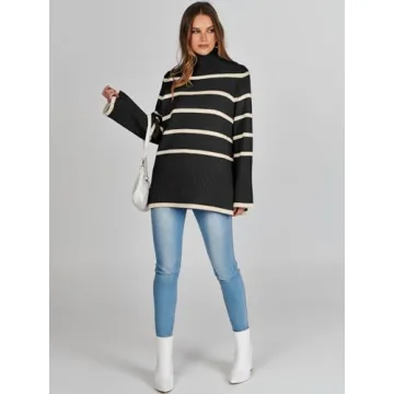 ANRABESS Women's Cozy Turtleneck Sweater for Fall