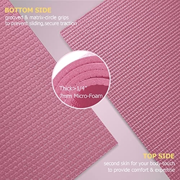 Gxmmat Oversized 7mm Yoga Mat in Pink for Home Workouts