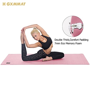 Gxmmat Oversized 7mm Yoga Mat in Pink for Home Workouts