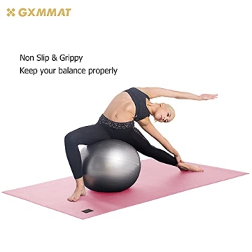Gxmmat Oversized 7mm Yoga Mat in Pink for Home Workouts