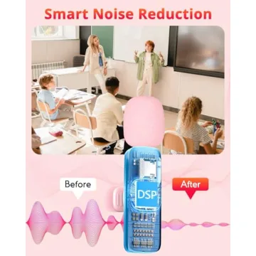 Stylish KoXeetech Pink Mini Wireless Microphone for Creators