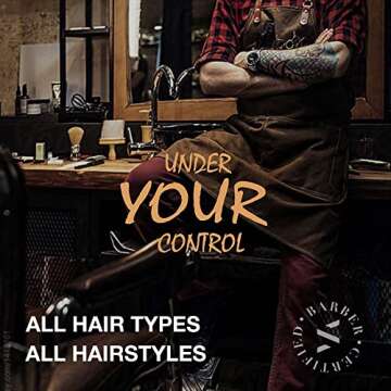 SUPRENT® PRO Professional Hair Clippers for Men- Hair Cutting Kit & Zero Gap T-Blade Trimmer Combo- Cordless Barber Clipper Set with LED Display for Mens Gifts (Silver)