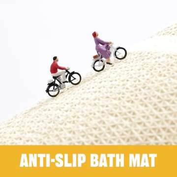 TRUEDAYS Yellow Bathroom Rugs Cute Flower Bath Mat for Women Small Absorbent Non Slip Bath Rug Soft Microfiber Washable Bathroom Mat for Bathroom Floor, Shower, Bathtub