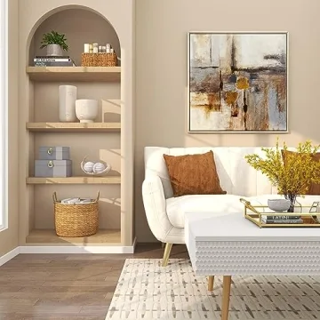 Chic Gold Accented Curved Feather Bowl 13" x 8"