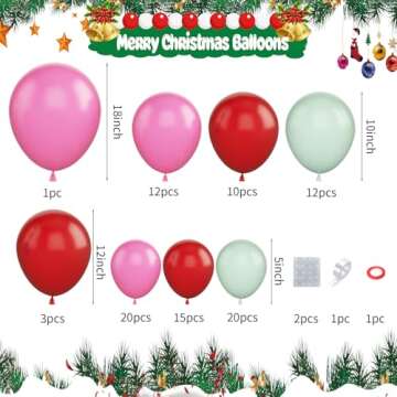 Christmas Balloon Garland Arch Kit – 107PCS Festive Balloon Set for All Occasions