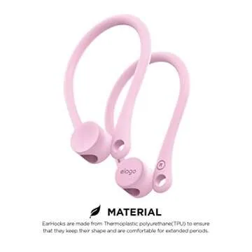 elago Ear Hooks Designed for AirPods Pro & 3, 2, 1, Anti-Slip Earbud Accessories, Comfortable Fit, Ergonomic Design, Durable TPU Construction, Perfect for Exercising [Lovely Pink]