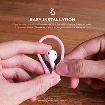elago Ear Hooks Designed for AirPods Pro & 3, 2, 1, Anti-Slip Earbud Accessories, Comfortable Fit, Ergonomic Design, Durable TPU Construction, Perfect for Exercising [Lovely Pink]