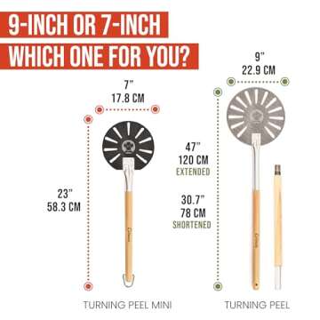 Chef Pomodoro Pizza Turning Peel Aluminium with Wood Handle for Easy Storage, Perforated Pizza Peel ...