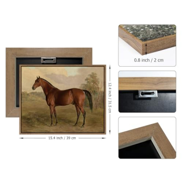 Pinetree Art Vintage Horse Framed Canvas Wall Art