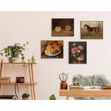 Pinetree Art Vintage Horse Framed Canvas Wall Art