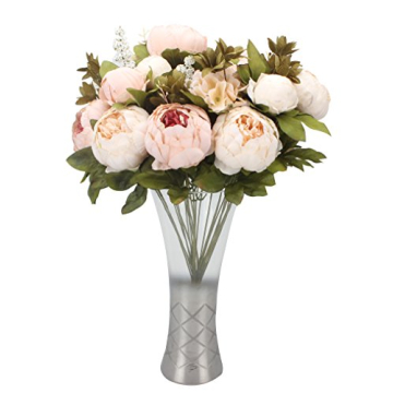 Duovlo Vintage Artificial Peony Silk Flowers for Decor