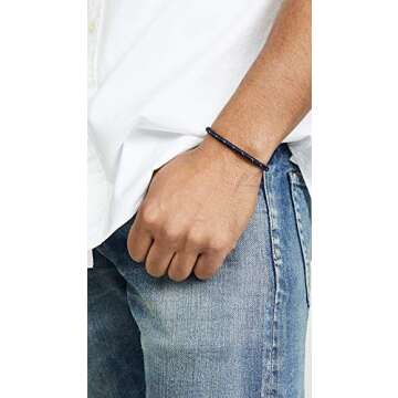Miansai Men's Mini Single Bracelet, Navy/Gold, Small