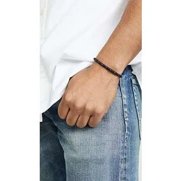 Miansai Men's Mini Single Bracelet, Navy/Gold, Small