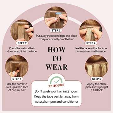 Sunya Tape in Hair Extensions 14 Inch Silky Straight Remy Human Hair