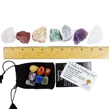 Beverly Oaks Energy Infused Natural Raw Healing Crystals and Tumbled Stones - Chakra Stones for Crystal Healing - The Ultimate Chakra Kit with Huge Variety of Gemstones