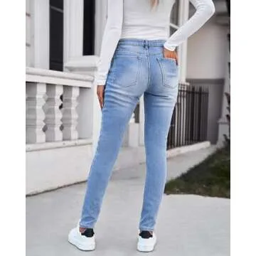 Vetinee Women High Waisted Skinny Ankle Jeans for All Day Comfort
