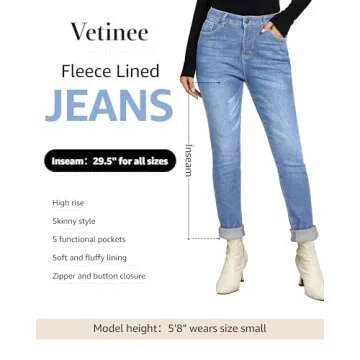 Vetinee High Waisted Skinny Jean for Women