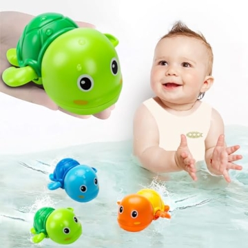 Swimming Turtle Bath Toys Set - Fun Water Play for Toddlers 1-3 Years, 3 Pack