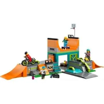 LEGO My City Street Skate Park Building Toy Set, Includes a Skateboard, BMX Bike, Scooter and in-line Skates, Plus 4 Minifigures for Pretend Play, Fun Gift for Kids and Skating Fans, 60364