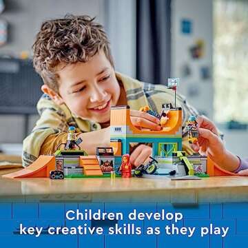 LEGO My City Street Skate Park Building Toy Set, Includes a Skateboard, BMX Bike, Scooter and in-line Skates, Plus 4 Minifigures for Pretend Play, Fun Gift for Kids and Skating Fans, 60364