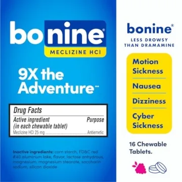 Bonine Non-Drowsy Motion Sickness Relief Chewable Tablets 32 Count