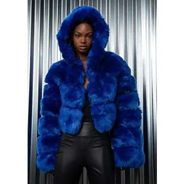 Azalea Wang Sapphire Faux Fur Coat - Chic Street Wear